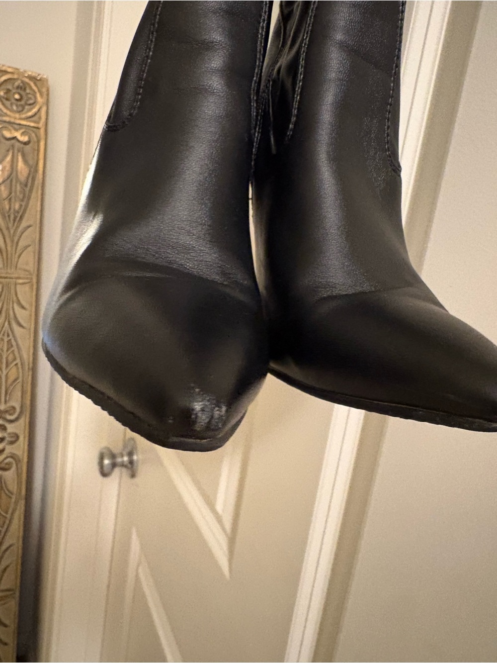Women's Black Over-the-Knee Stiletto Boots - Picture 4 of 7